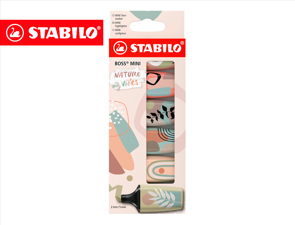 Rotulador stabilo boss mini naturevibes estuche de 6 unidades colores surtidos