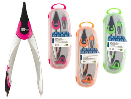 Compas liderpapel adaptador universal y minas colores surtidos