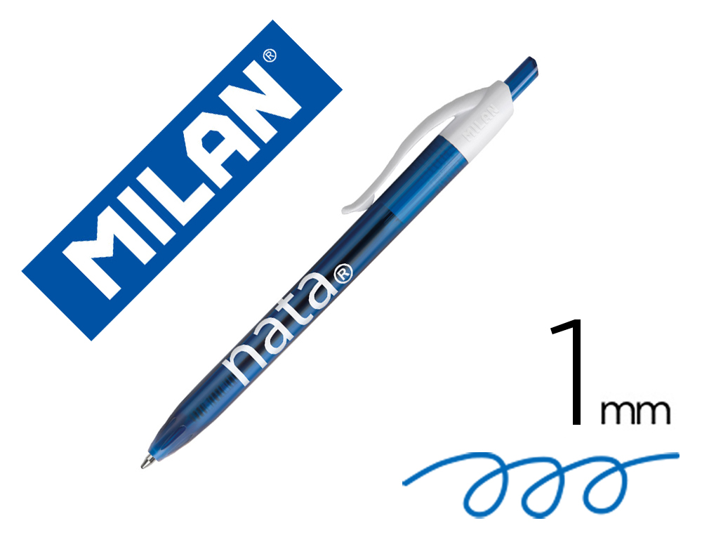 Boligrafo milan p1 retractil 1 mm tinta azul serie nata 624 since 1918