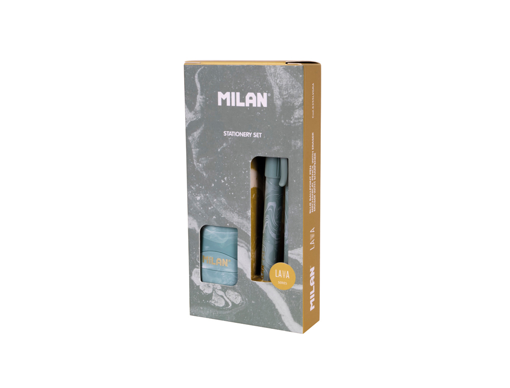 Set escritura milan serie lava boligrafo p1 + portaminas pl1 0,5 mm + afilalapiz con goma capsule