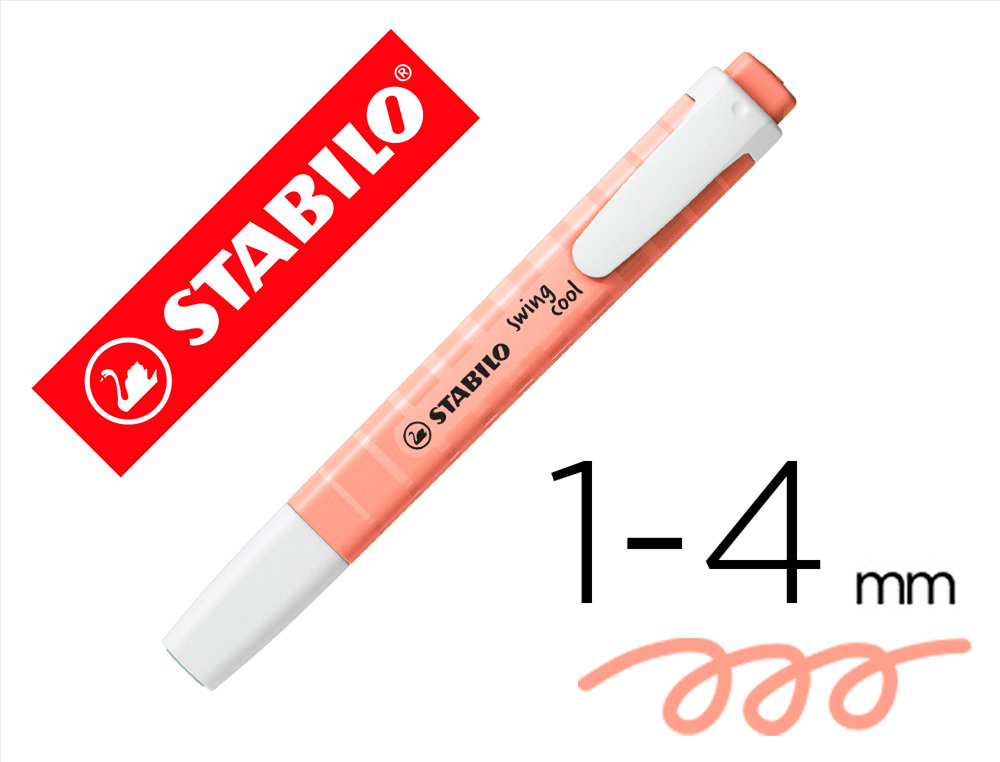 Rotulador stabilo fluorescente swing cool pastel melocoton