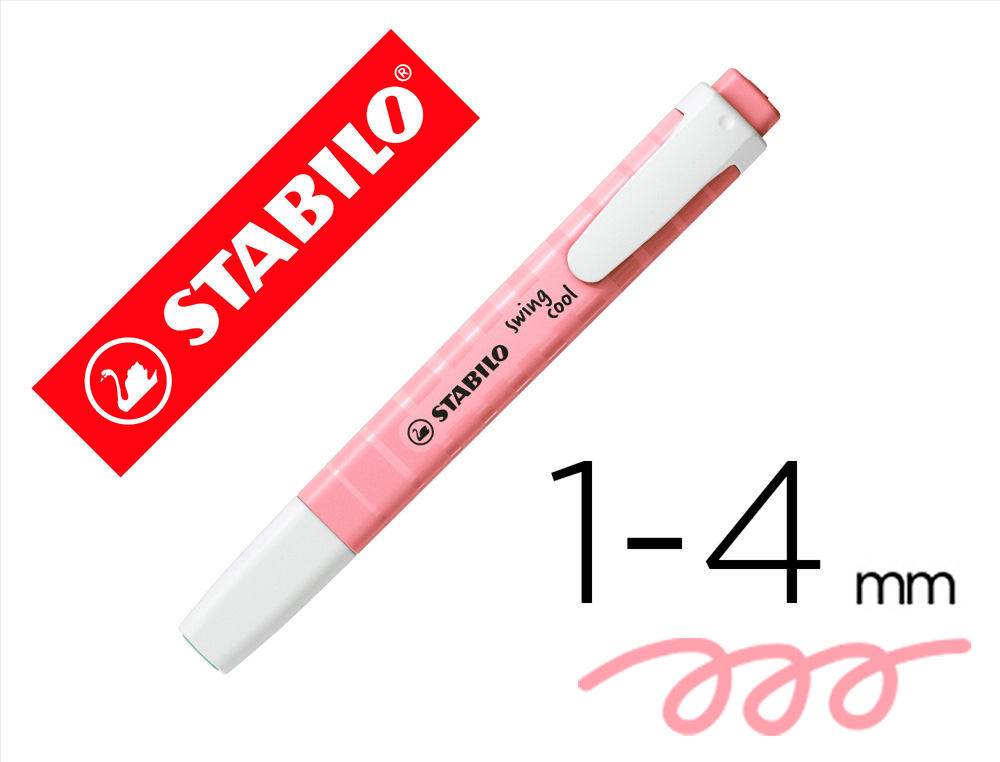 Rotulador stabilo fluorescente swing cool pastel rosa