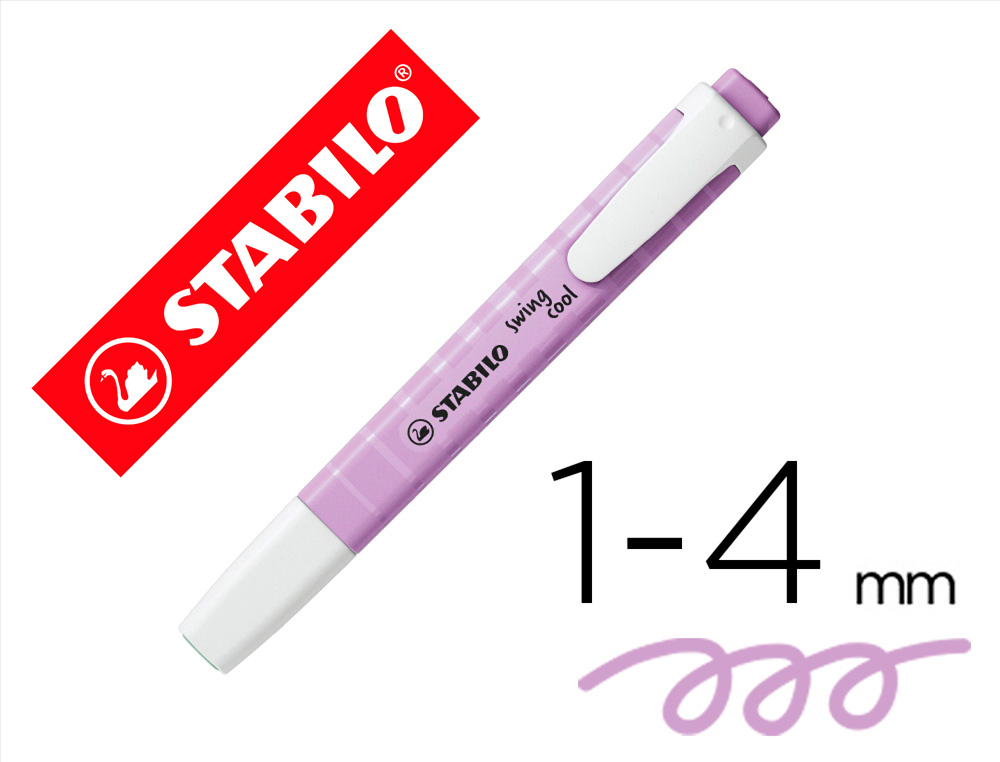 Rotulador stabilo fluorescente swing cool pastel violeta