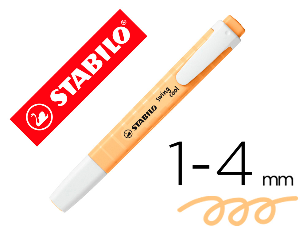 Rotulador stabilo fluorescente swing cool pastel naranja palido