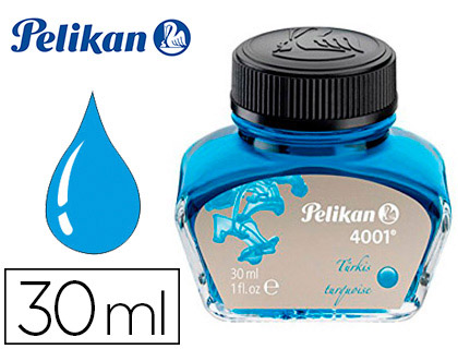 Tinta estilografica pelikan 4001 turquesa bote 30 ml