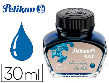 Tinta estilografica pelikan 4001 negro/azul bote 30 ml