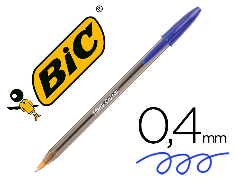 Boligrafo bic cristal original tinta azul unidad