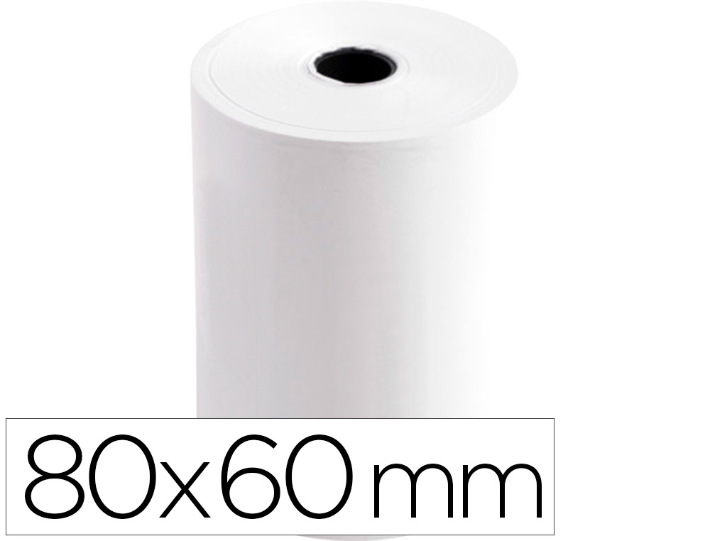 Rollo sumadora termico q-connect 80 mm ancho x 60 mm diametro sin bisfenol a